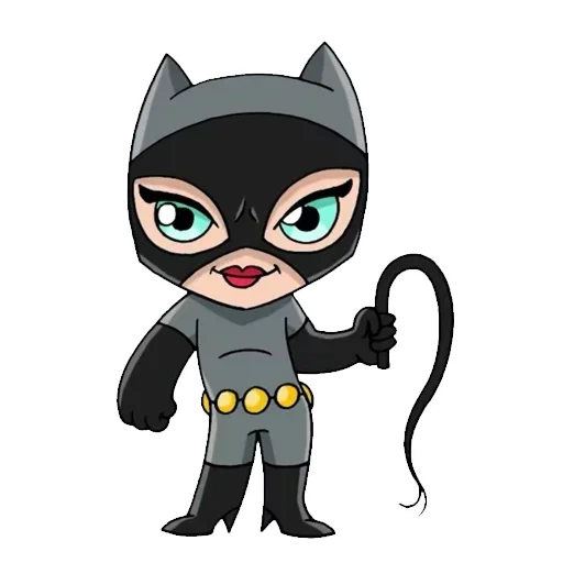 женщина-кошка, женщина кошка мульт, супергерои женщина кошка, чиби супергерои, кэт гёрл супергерой