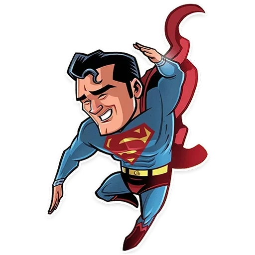 стикер супергерой, супермен, супермен мультяшный, супермен чиби, стикеры телеграмм