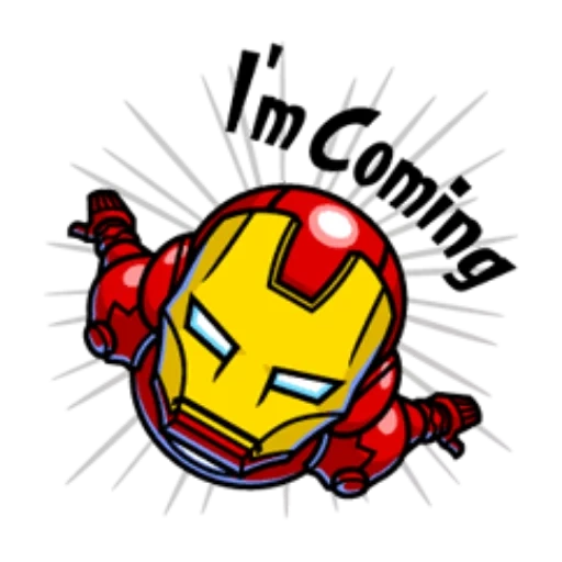 marvel, iron man, marvel mini hero, adesivo iron man, cartoon di iron man
