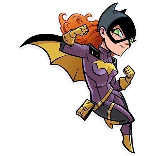 batgirl, morcego fêmea chibi, robin bategel, barbara gordon, cartoon tom super heroes