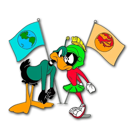 duffy duck, doders d'anatra, duck doders marvin, banny da cartone animato marvin martian banny
