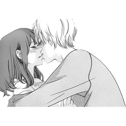 anime comics, kiss of anime, pittura di coppia anime, kiss of anime couple, comics of anime kiss