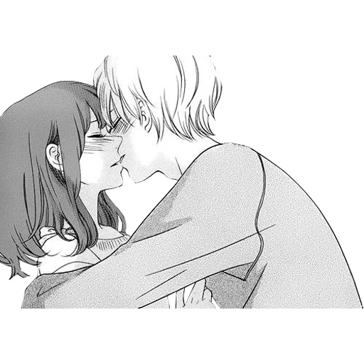 manga de animación, beso de animación, pintura de pareja de animación, beso de pareja de animación, manga de beso de animación