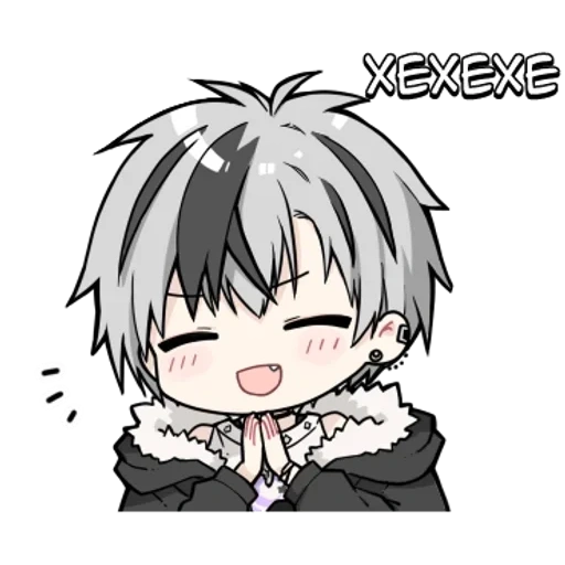 asyushi chibik, chibi smile, gambar anime, karakter anime, kaneki ken chibi