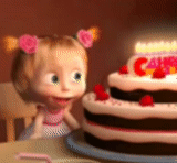 masha urso, aniversário de masha, masha urso com um bolo com as mãos, masha barle aniversário, feliz aniversário masha urso