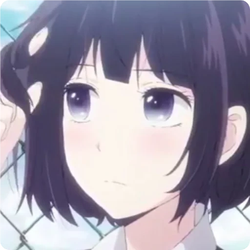 la figura, anime girl, hanabe yasuoka, hanabi yasuraoka sad, fiore bianoka sorride