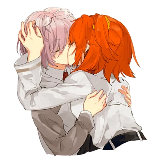 anime, gudako, гудако юри, мэш рицука, аниме арты пары