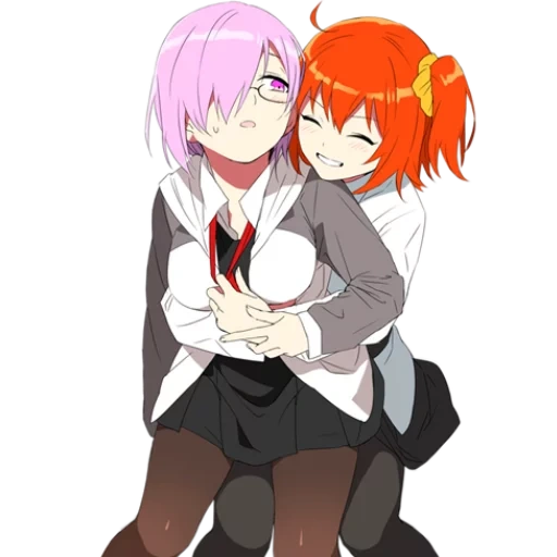 gudako, mash ritsuka, fate gudako yuri, gudako fujimar faith yuri, ritsuka fujimaru astolfo