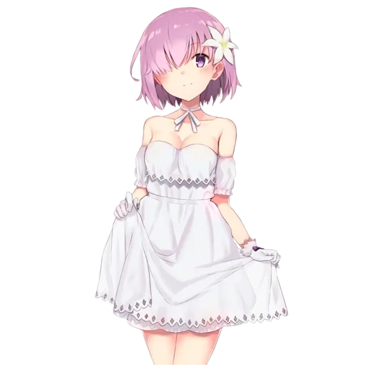 anime girl, mash kyrielight, cartoon character, mash kyrielight render, marsh carey wright maid