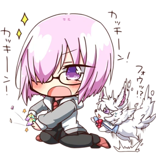 rote wurzel, anime bilder, saint quartz fate, kawai art chibi schicksal, faith mash kirielight chibi