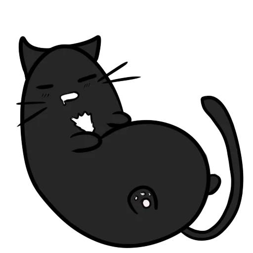 черный кот, стикеры для амино, cat, кошка черная, iconka котики
