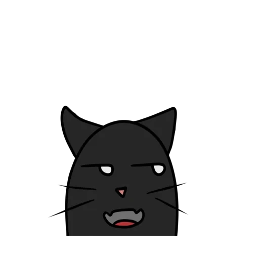 эмодзи черный кот, значок кошачьей морды, кот, кошка, силуэт кошачьей морды