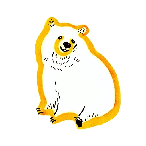 polarbär, pop art bear, umka teddybär, gelbe katzenzeichnung
