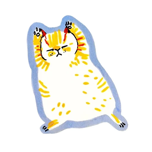 gatto, kurt, gatto, illustrazione del gatto, modello di gatto giallo