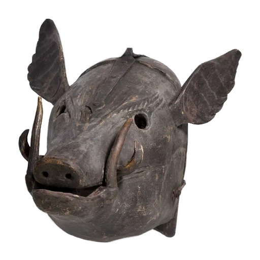 retro, velho, cabeça de rinoceronte, máscara de rinoceronte a4, máscara de vergonha medieval