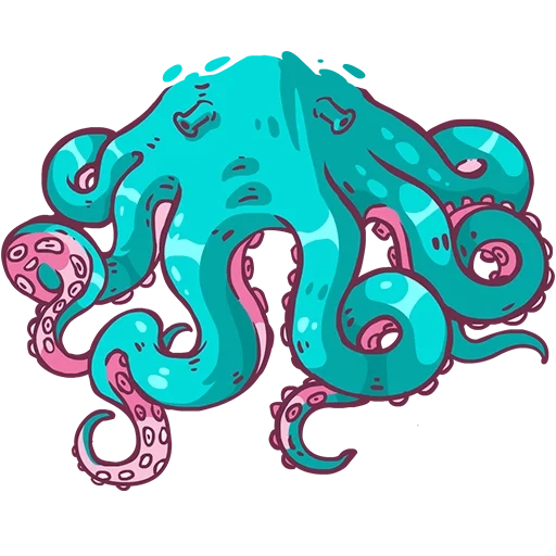 эмодзи, octopus, осьминог, эскиз осьминог, красивый осьминог