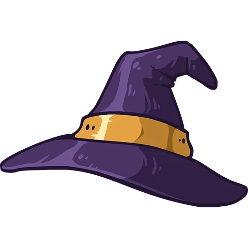 шляпа ведьмы, шляпа ведьмы 2д, ведьминская шляпа 2д, шляпа ведьмы мультяшная, колдовская шляпа фиолетовая