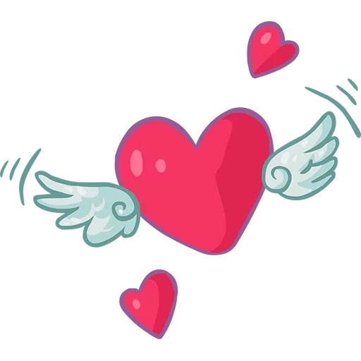 сердца, сердце крыльями, сердечко крылышками, милое сердечко крылышками, мультяшное сердечко крылышками