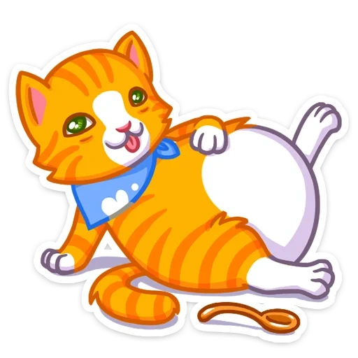 кот мультяшный, рыжий котенок мультяшный, клипарт кошка, funny cat clipart, cat