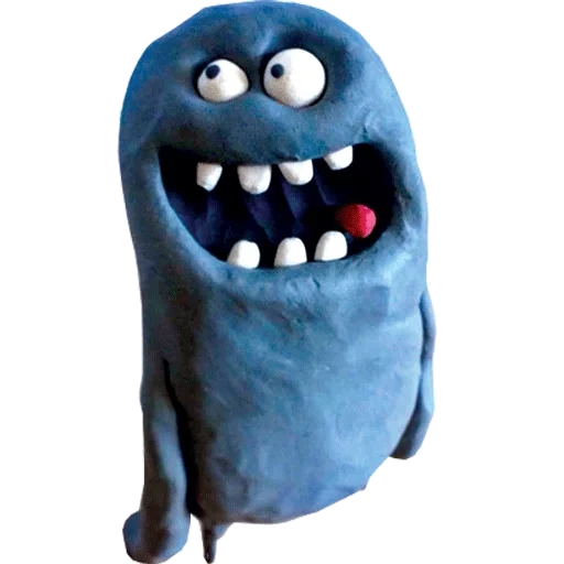 monster, toys, blue monster teeth, rich webber plasticine, rich weber plasticine monster