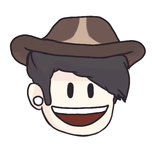 аниме, человек, рисунок ковбоя, мультяшный аватар, команда шляпу лого