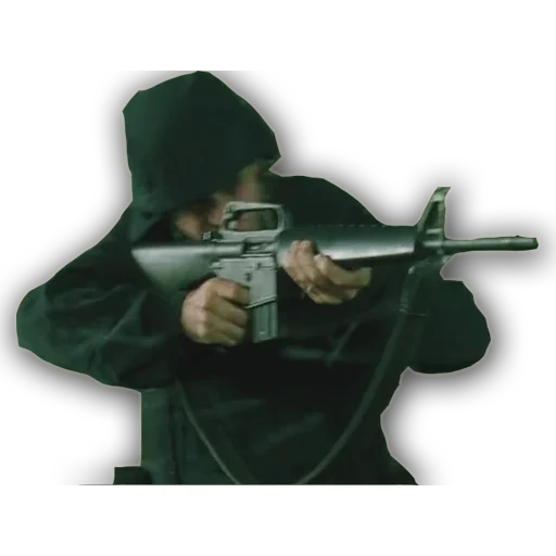 боец с fn p90, telegram, матрица сцена на крыше, стрельба, оружие