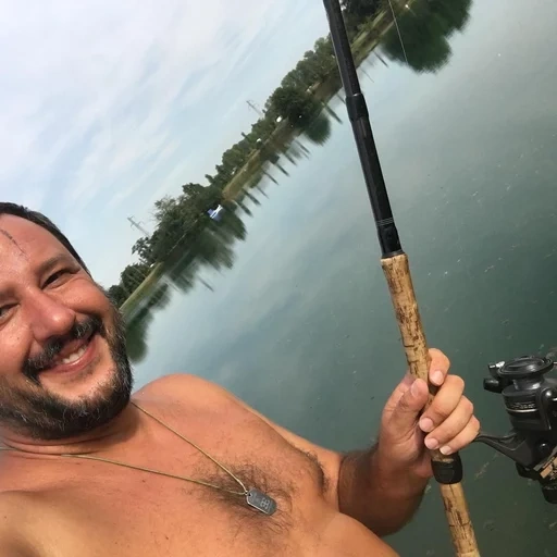 o masculino, pescaria, humano, o peixe gato está pescando, pesca no lago