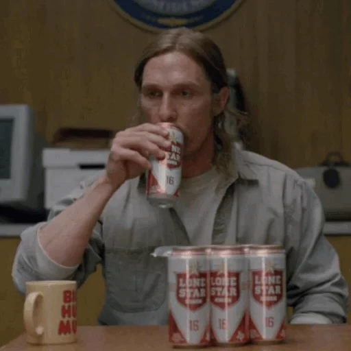 une canette de bière, série télévisée true detective