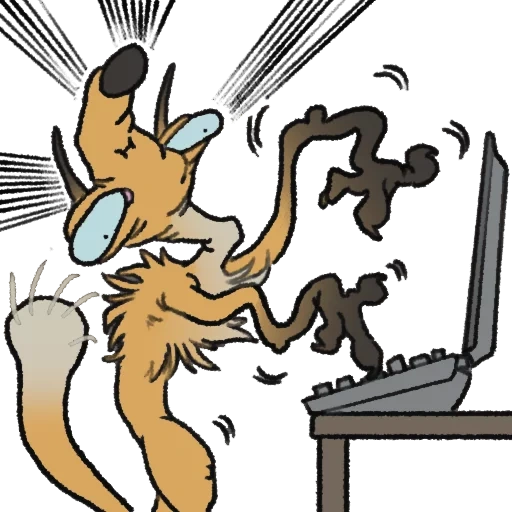 gato, um computador, cauda de lobo, ajuda do computador, tecnologia de computador