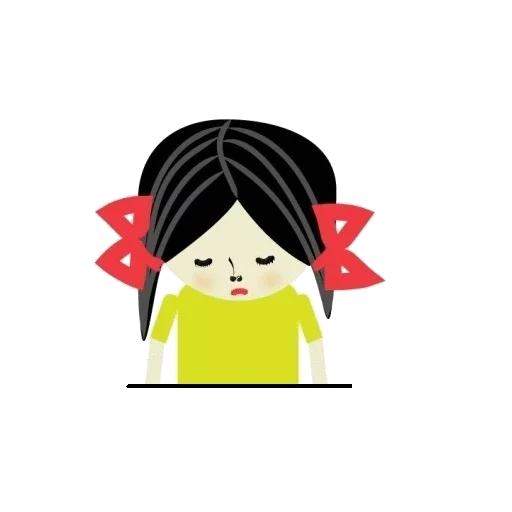 asiático, chica, vector de niña, vector de niña triste, clipart es una chica triste