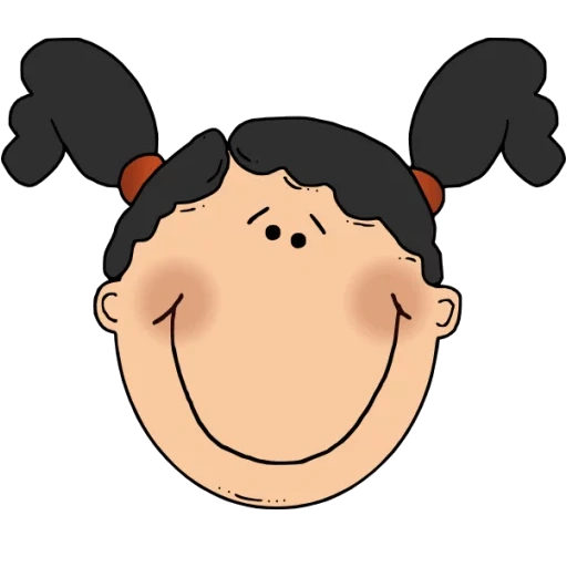 cara clipart, cabeza de dibujos animados, caricatura, cara de chica de dibujos animados, caricatura de boca triste