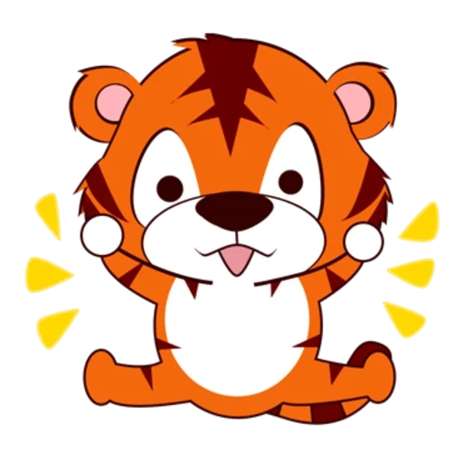 the tiger, mignon petit tigre, petit visage de tigre, cartoon de tigre