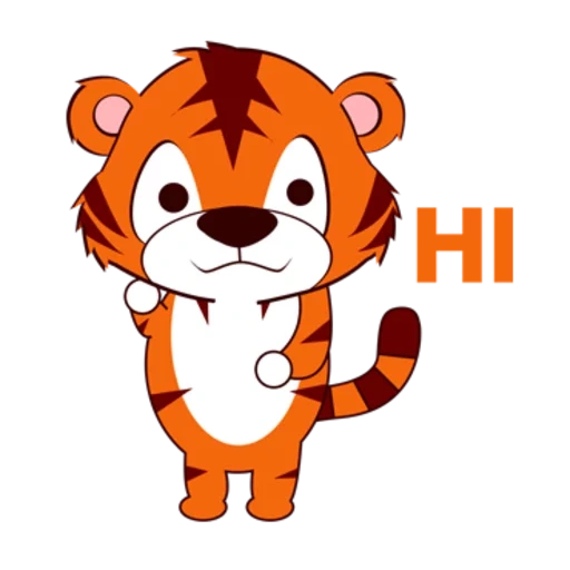 tiger, drôle, petit tigre, mignon petit tigre, tigre de dessin animé