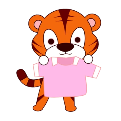 tigerok, cute tiger, pink tiger, tiger character, little tiger