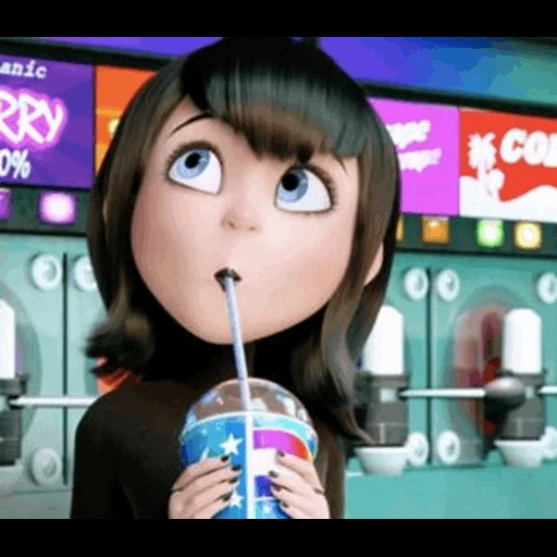 transylvania, liburan monster, hotel transylvania, mavis sedang minum koktail, mavis hotel transylvania