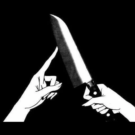 аниме, темнота, держит нож, рука держит нож, нож руке эстетика