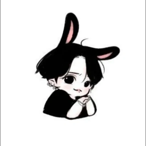 chibi, immagine, personaggi anime, disegni carini di chibi, chibi bts chonguk rabbit