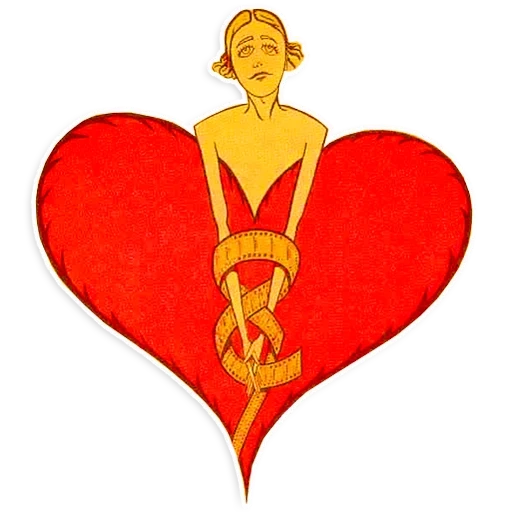 символ сердца, закованная фильмой 1918, сердце сердце, девушка, валентинка