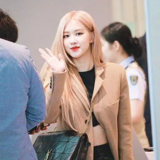 giovane donna, rosa nero, rose blackpink, rose blackpink, blackpink rosé