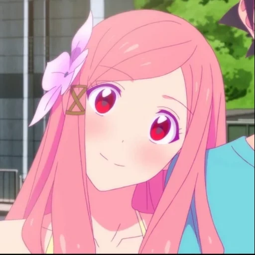 мемеме аниме, аниме девушка с розовыми волосами, аниме с розовыми волосами, сато мацузака скриншоты, аниме милые