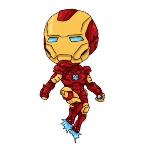 jouets, marvel mini hero, chibi iron man, cartoon d'iron man, red cliff marvel iron man