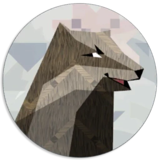 garoto, wolf origami, abrigo meadow, abrigo 2 meads, lobo com formas geométricas