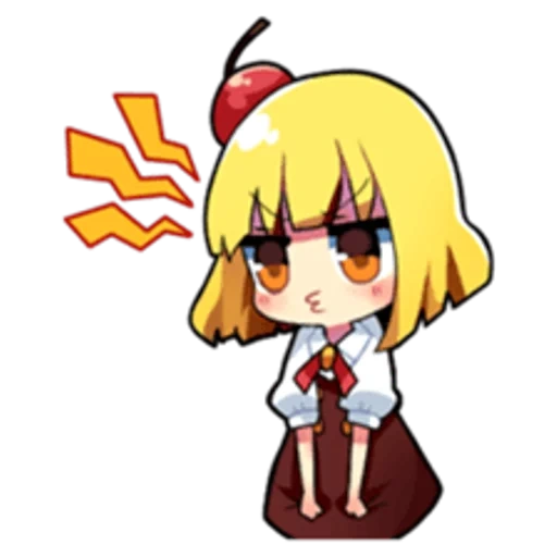 arte de anime, monomi chibi, touhou chibi, rumi tokho chibi, rumia touhou kawai