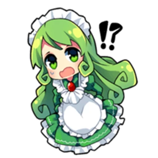chibi, anime, personagens de anime, chara keepers chibi, touhou green haired