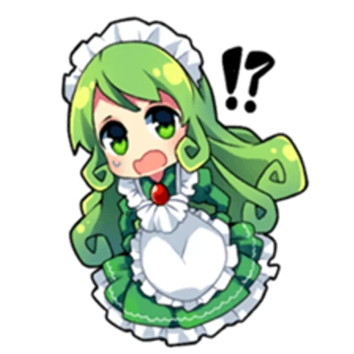 chibi, anime, personnages d'anime, chara keepers chibi, touhou green haired