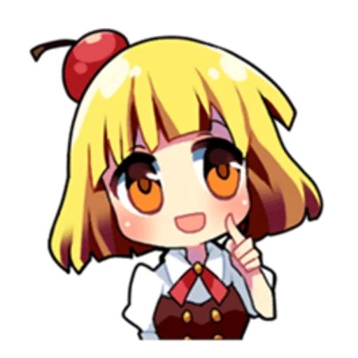 anime, rumia touhou, anime girl, flemish red cliff, flemish red donghao chibi