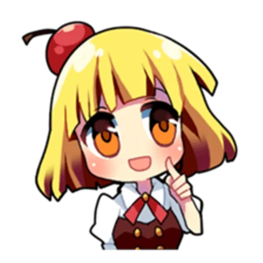 аниме, rumia touhou, девушка аниме, фландр скарлет чиби, фландр скарлет тохо чиби