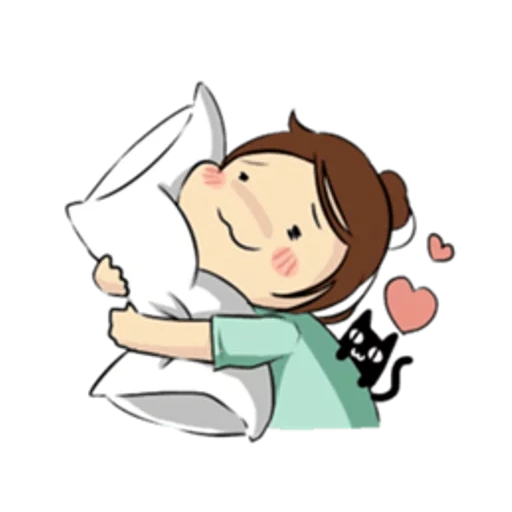 lovely, girl, the drawings are cute, lazy man, lazy girl cartoon