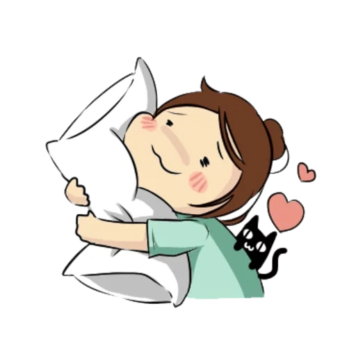lovely, girl, the pairs are cute, the drawings are cute, cartoon sleep