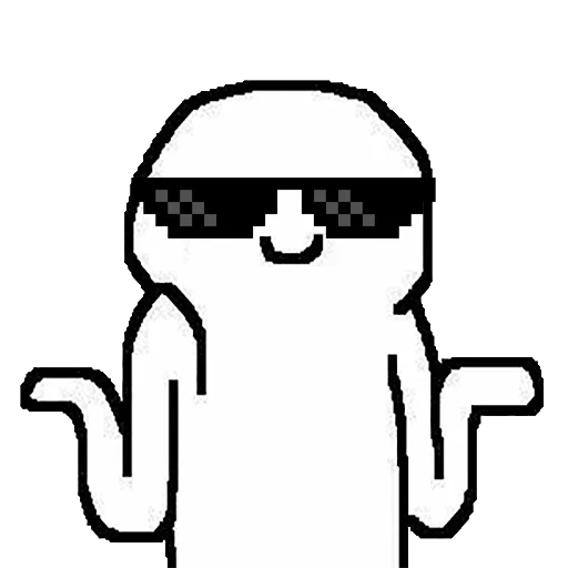 meme, pixel dungeon, pixel cat, black expression pack glasses, pixel art cat
